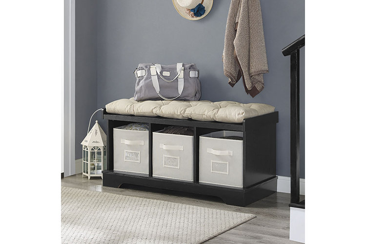 Santa cruz upholstered cubby storage deals bench